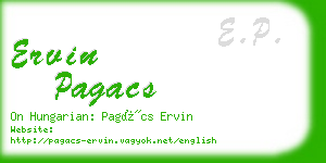 ervin pagacs business card